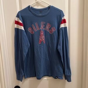 Men's Houston Oilers '47 Light Blue Franklin Rooted Long Sleeve T-Shirt